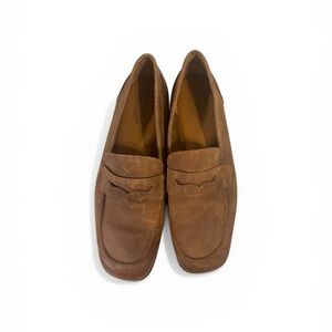 Kork-Ease Brown Suede Slip-On Penny Loafers
